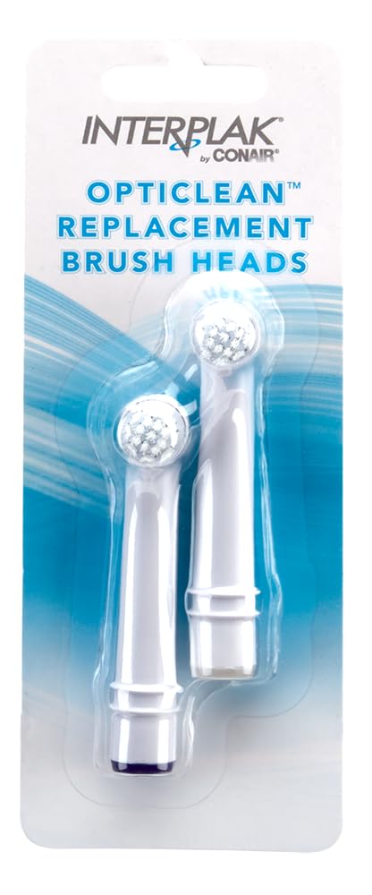 Interplak by Conair OptiClean Replacement Power Plaque Remover Brush Heads, Color May Vary