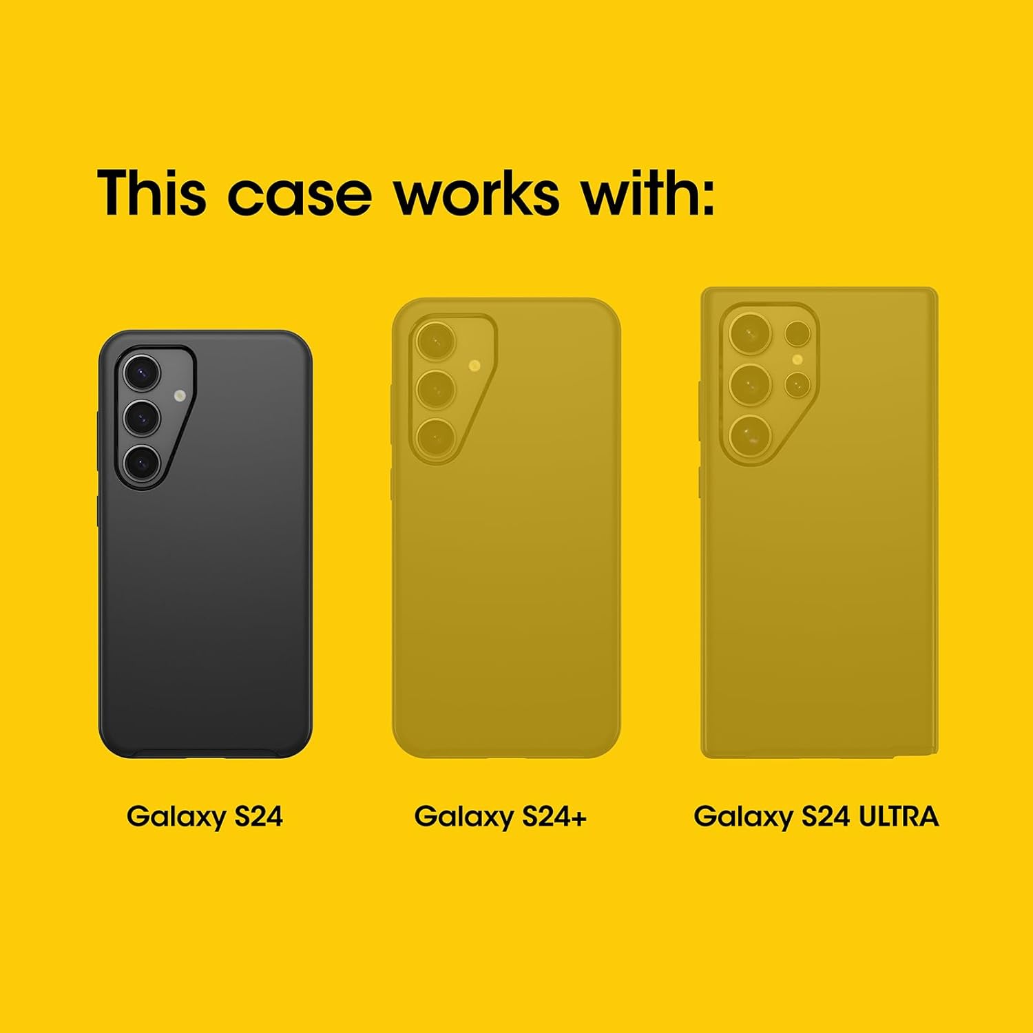 OtterBox Samsung Galaxy S24 Defender Series XT Clear Case - Dark Side (Clear/Black), Screenless, Rugged, Lanyard Attachment