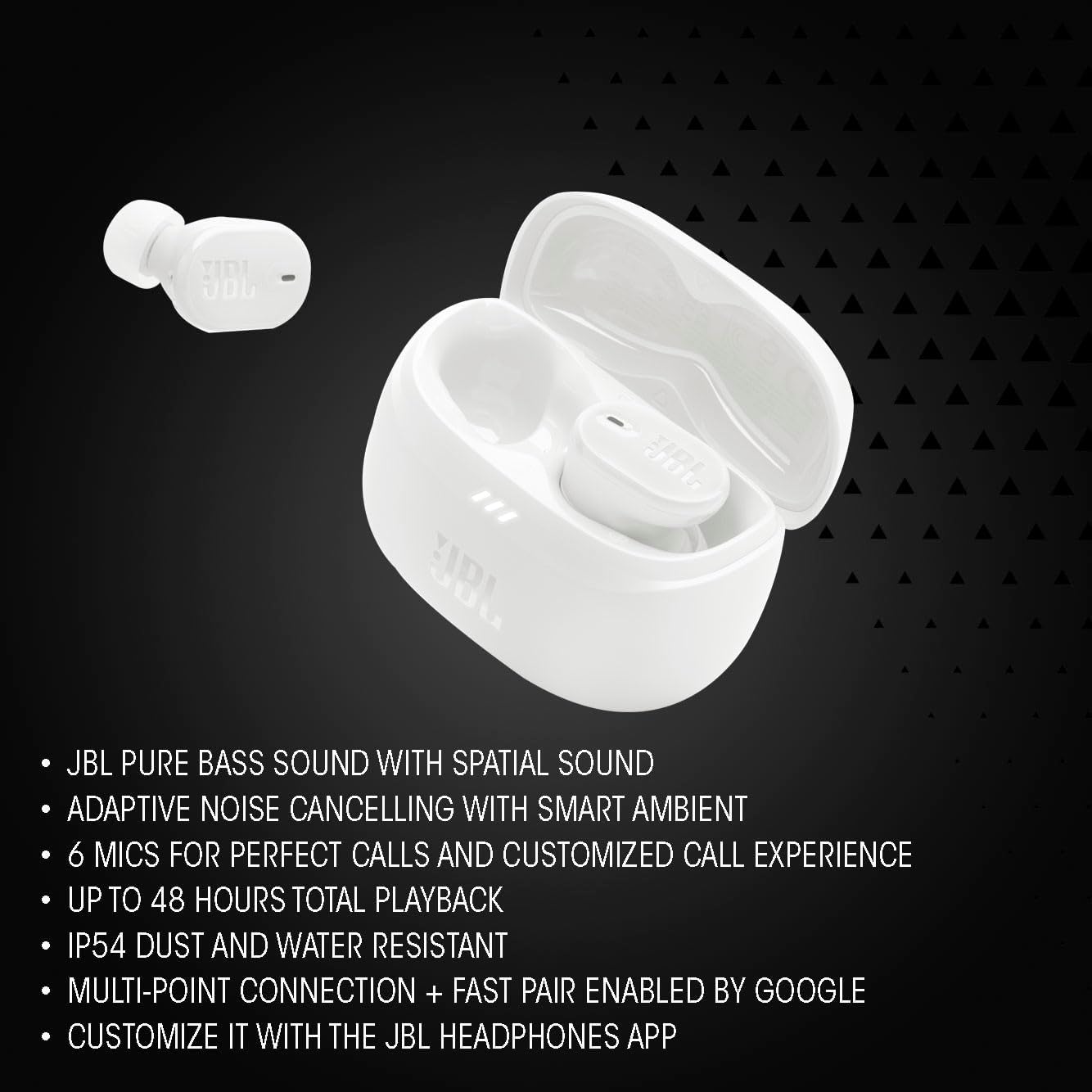 JBL Tune Buds 2 - True Wireless Noise Cancelling Earbuds with JBL Spatial Sound and Smart Ambient Technology, 6 mics for Perfect Calls, up to 48Hrs of...