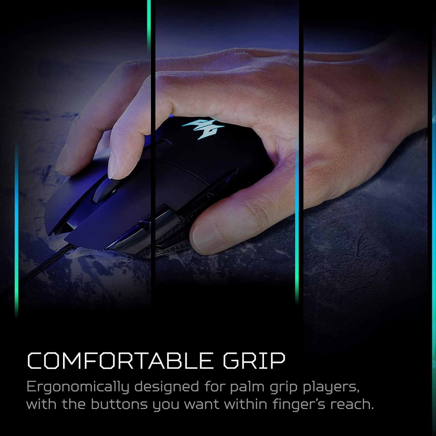 acer Predator Cestus 315 Gaming Mouse with PixArt Sensor, Adjustable DPI & 8 Buttons Including Burst Fire, (Pack of 1)