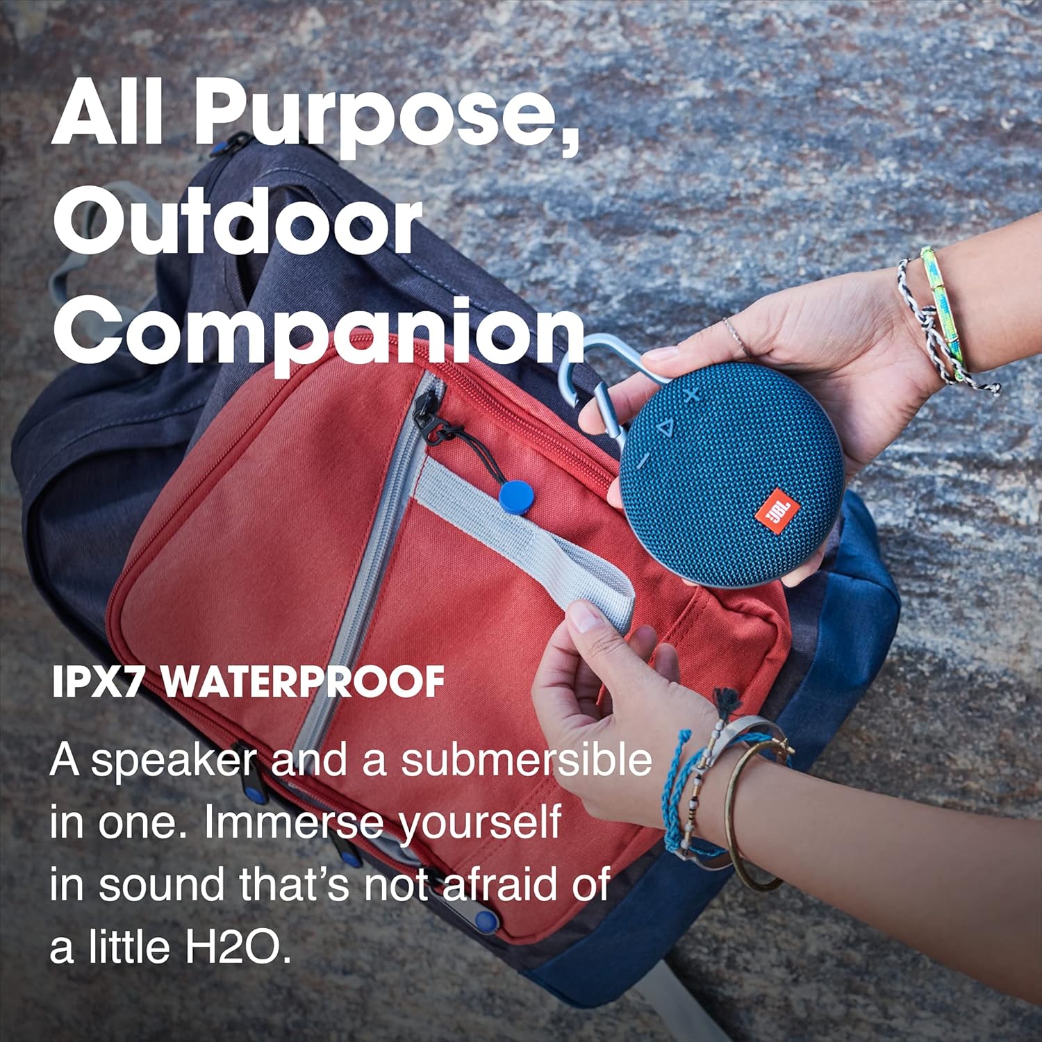 JBL Clip 3, Gray - Waterproof, Durable & Portable Bluetooth Speaker - Up to 10 Hours of Play - Includes Noise-Cancelling Speakerphone & Wireless Streaming